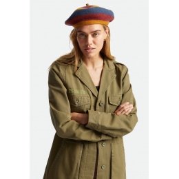 Audrey Lion Multi Stripe Wool Beret - Brixton