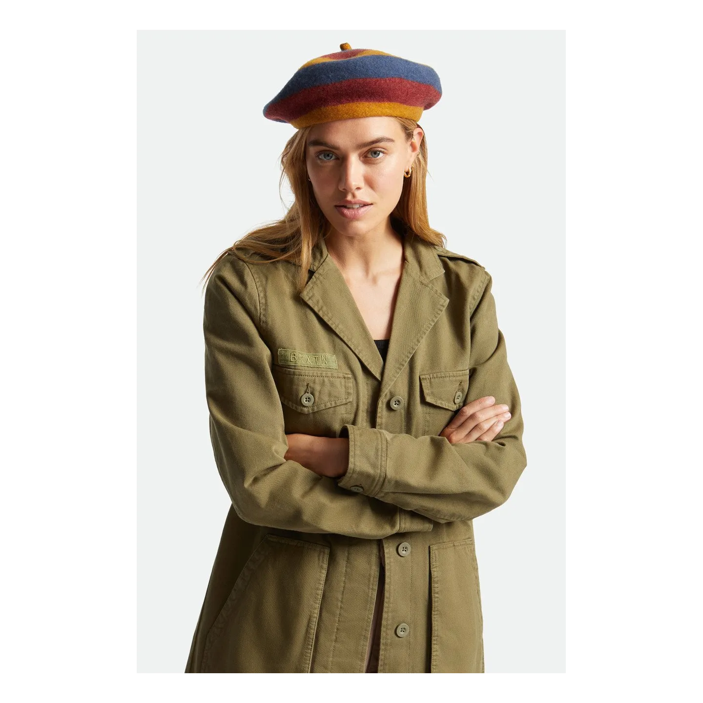 Béret Audrey Lion Multi Stripe Laine - Brixton Reference : 13256 | Chapellerie Traclet
