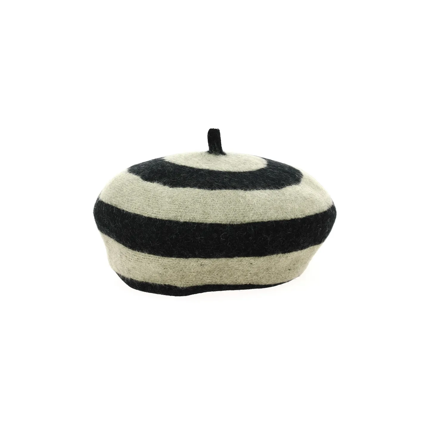 Béret Audrey Twig Stripe Laine Noir & Gris - Brixton Reference : 13257 | Chapellerie Traclet