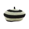 Béret Audrey Twig Stripe Laine Noir & Gris - Brixton Reference : 13257 | Chapellerie Traclet