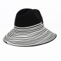 Black Wool Felt Spiral Fedora Hat - Fléchet