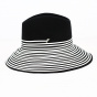 Black Wool Felt Spiral Fedora Hat - Fléchet