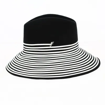 Chapeau Fedora Spirale Feutre Laine Noir - Fléchet Reference : 13266 | Chapellerie Traclet