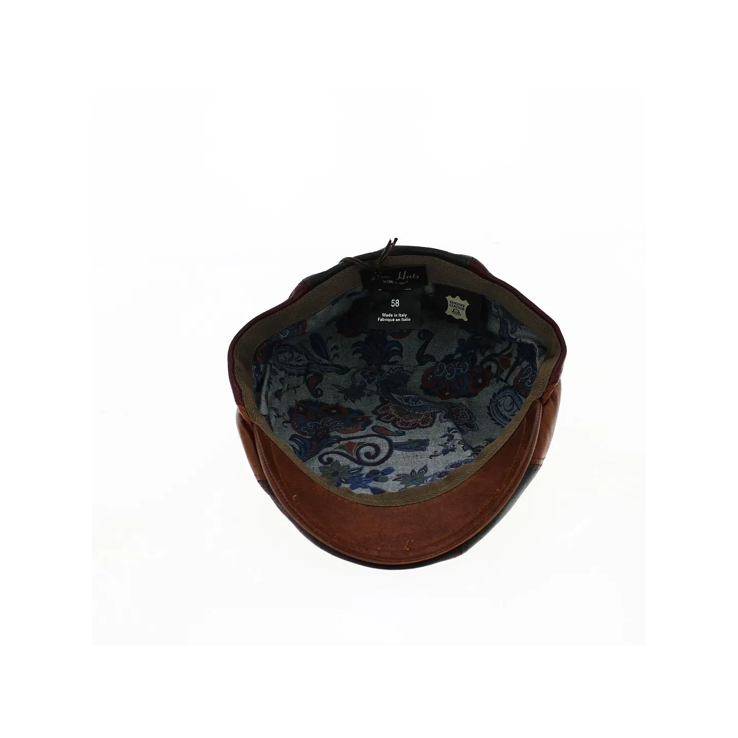 casquette plate cuir multicolor