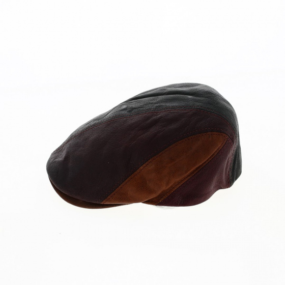 casquette plate cuir multicolor