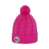 Bonnet Pompon Enfant Alpina Fushia - Pipolaki  - Chapellerie Traclet Reference : 7211 | Chapellerie Traclet