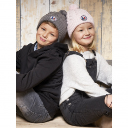 Kids Pom-pom Beanie Alpina Old Pink - Pipolaki