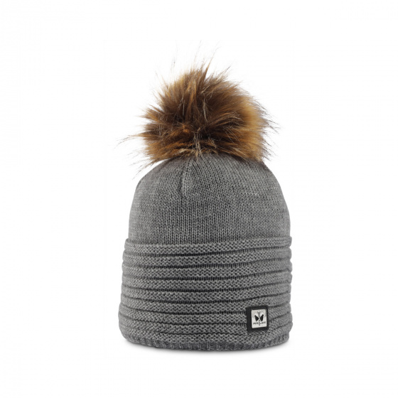Bonnet à Pompon Jade Gris - Pipolaki