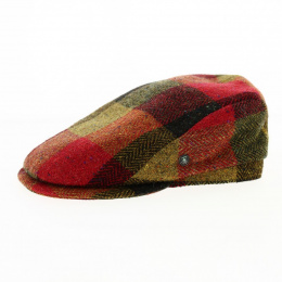 Casquette plate à carreaux multicolor