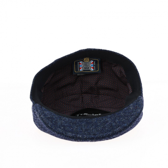 Flat cap Fancy wool blue