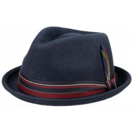 Navy Woolfelt Detroit Trilby Hat - Stetson