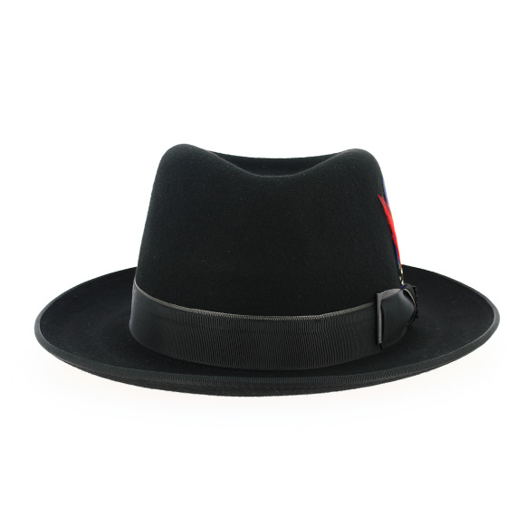 Chapeau Fedora Woolfelt laine noir - Stetson Chapeau Fedora Woolfelt laine noir - Stetson