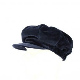 Gavroche cap navy blue velvet - Traclet