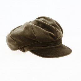 Cap Gavroche shape brown velvet - Traclet