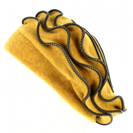 Women's Mustard Yellow Jaipur Polar Fleece Beret - Traclet