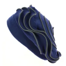 Women's Navy Jaipur Polar Fleece Beret - Traclet Reference: 13428 | Traclet Hat Shop