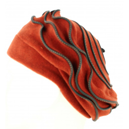 Women's Polar Fleece Beret Jaipur Rust - Traclet