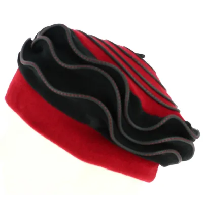 Women's Polar Beret Lila Red & Black made in France - Traclet Reference: 13437| Chapellerie Traclet