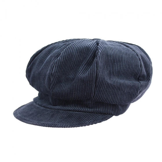 Gavroche cap navy blue velvet La Jota - Traclet