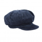 Gavroche cap navy blue velvet La Jota - Traclet