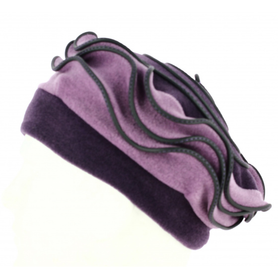 Women's Lilac Purple Polar Fleece Beret - Traclet