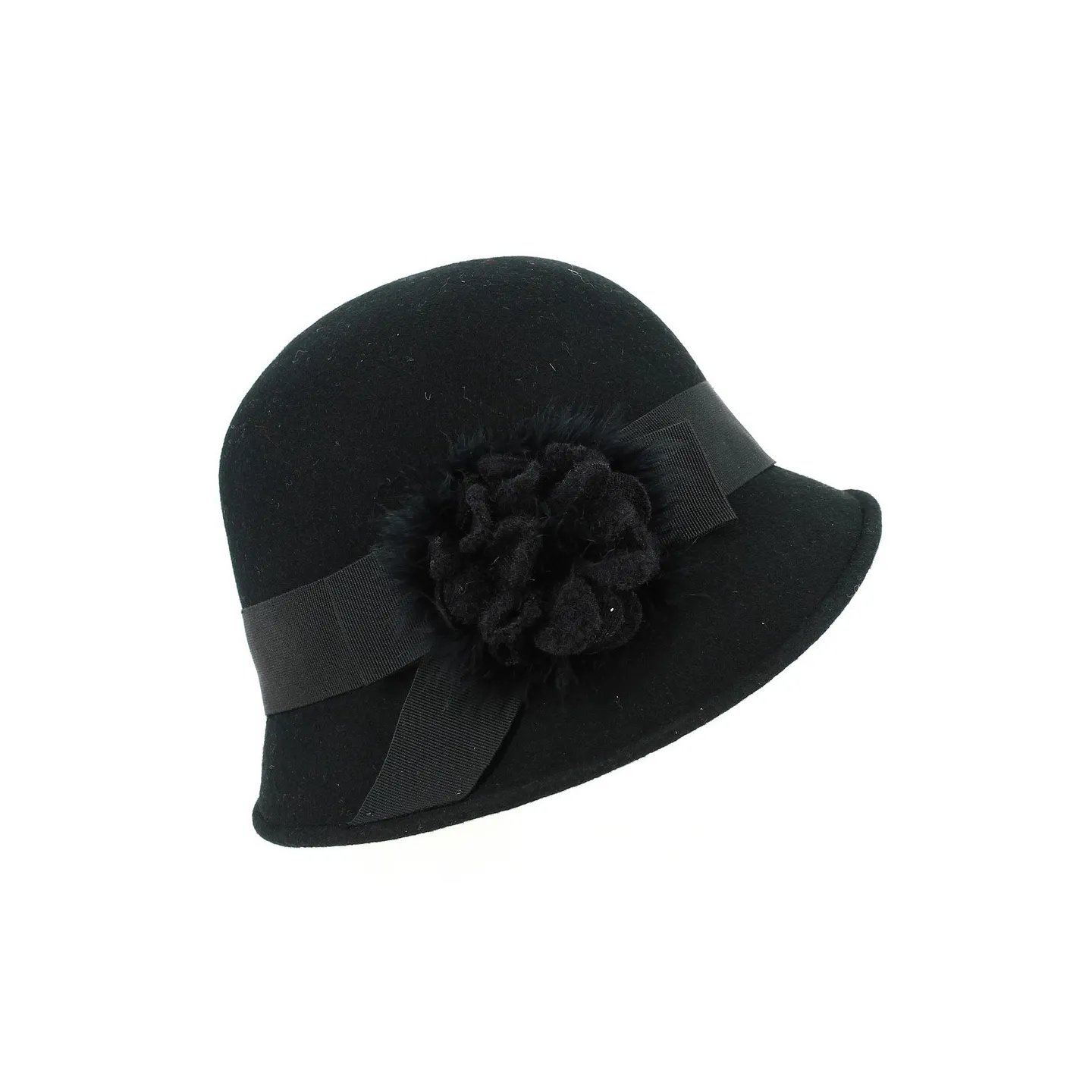 Chapeau Cloche feutre laine Maithe noir - Traclet