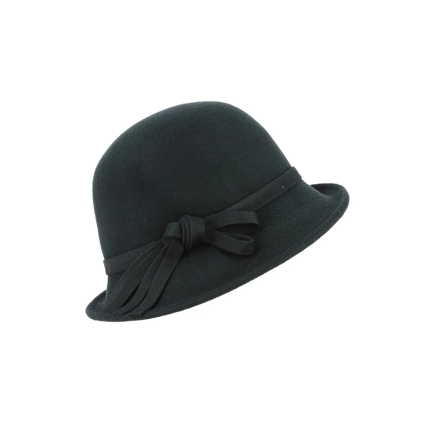 Chapeau cloche feutre laine noir - Traclet