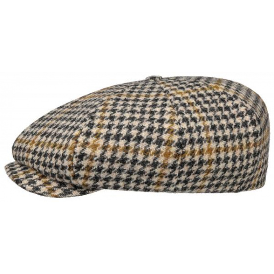 Beige Harris Tweed Hatteras Cap - Stetson