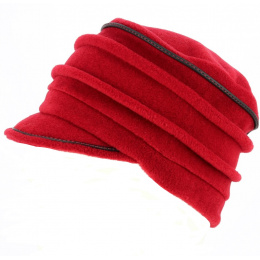 Women's Red Fleece Anna Cap - TRACLET