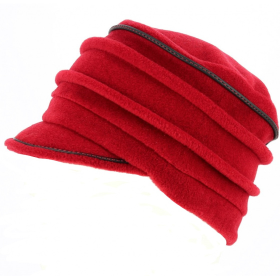Women's Anna Red Fleece Cap - TRACLET