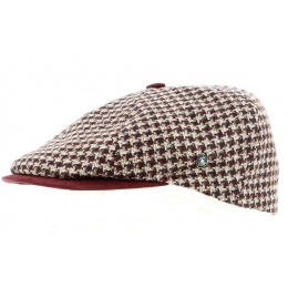 Burgundy Binche Flat Cap - City Sport