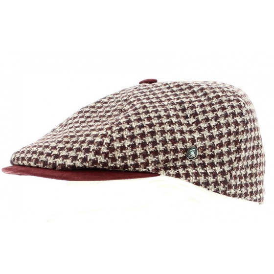 Burgundy Binche Flat Cap - City Sport