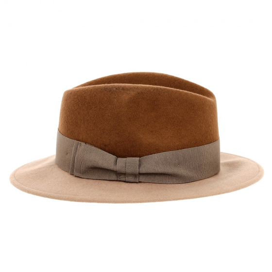 Fedora hat wool felt Venice brown - Traclet