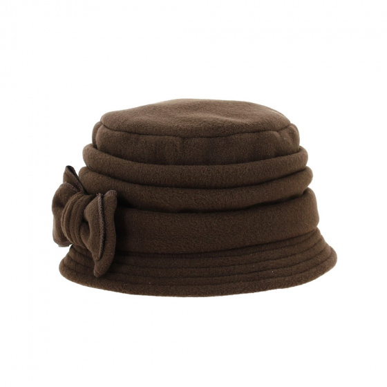 Anushka Brown Fleece Cloche Hat - Traclet