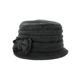 Anushka Grey Fleece Cloche Hat - Traclet