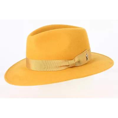 Acacia Fedora Hat Felt FLHH137- Mustard Yellow - Fléchet Reference: 13531| Traclet Hat Shop