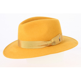 Acacia Fedora Hat Mustard Yellow Felt - Fléchet