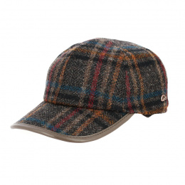 Baseball cap with earflaps brown multicolor