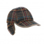 Baseball cap with earflaps brown multicolor