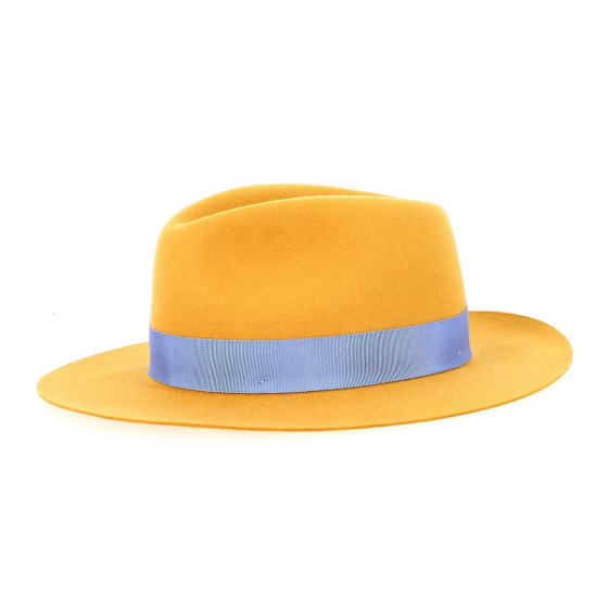 Fedora hat Le Javo wool felt mustard