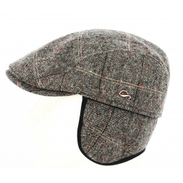Grey wool Jackson flat cap with ear flaps - Göttmann