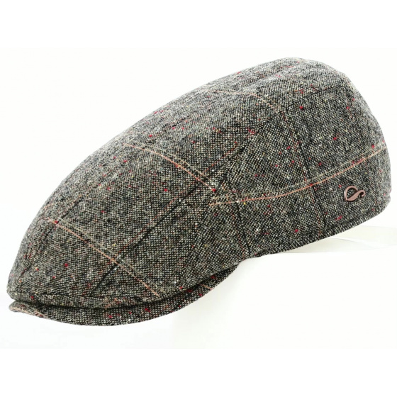 Grey wool Jackson flat cap with ear flaps - Göttmann