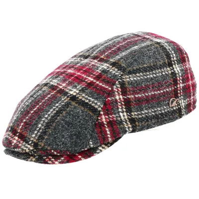 Jackson Flat Cap grey & red wool - Göttmann