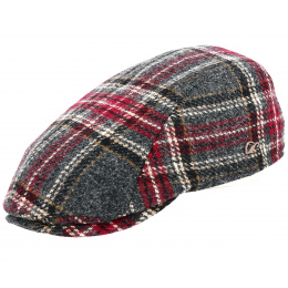 Jackson Flat Cap Grey & Red Wool - Göttmann