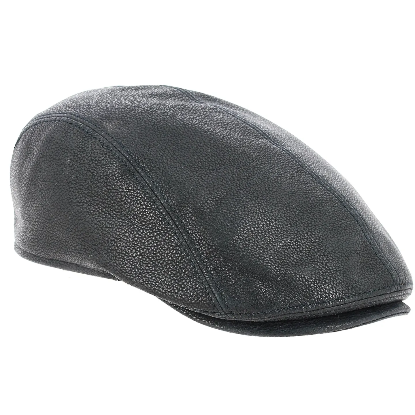 Domed Jackson Black Leather Cap - Göttmann Reference: 13548| Traclet Hat Shop