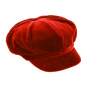 Casquette Gavroche d'hiver Anna Velours Rouge - Traclet