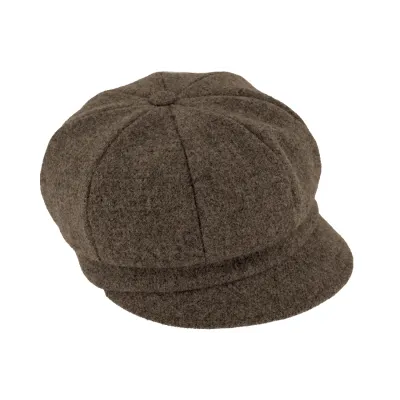 Sienna Taupe Wool Newsboy Cap - Traclet : 13565 | Traclet Hat Shop