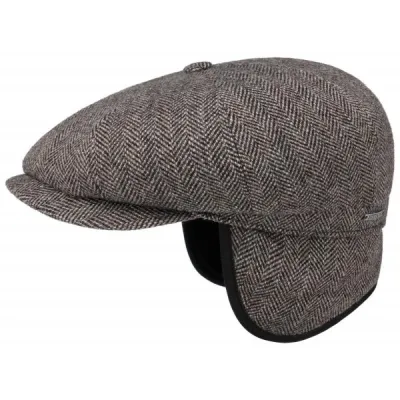 Hatteras Herringbone Ear Flaps Wool Cap - Stetson Reference: 13046 | Chapellerie Traclet