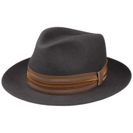 Alpha Fedora Hat Dark Gray Fur Felt - Stetson