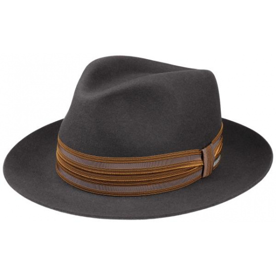 Alpha Fedora Hat Dark Gray Fur Felt - Stetson